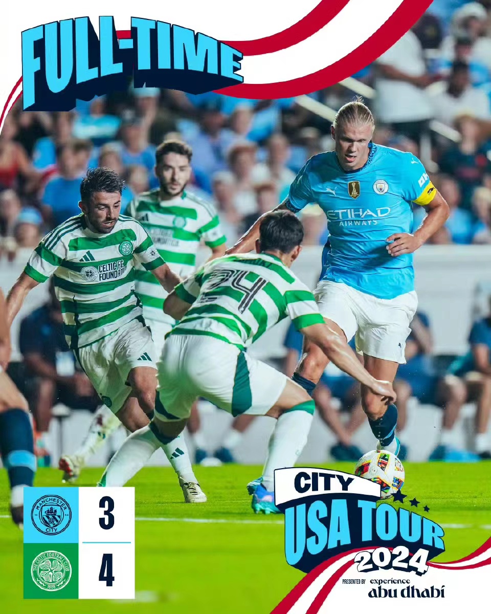 Na partida de pré-época, o campeão da Premier League perdeu por 3-4 com o campeão da Premier League escocesa